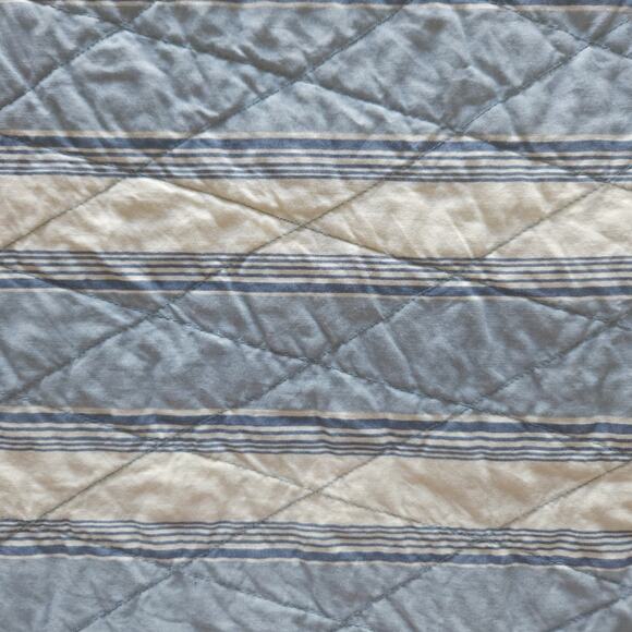 Williams Sonoma Quilted Reversible Round Tablecloth Paisley Stripe French 70" - Picture 10 of 11